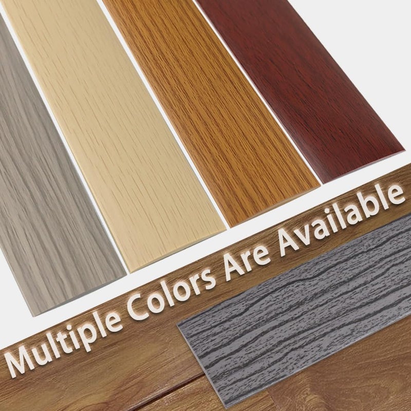 LSGCQ Floor Transition Strip 2"" Self Adhesive Flat Vinyl Flooring Transitions Strip with Strong Backing Wood Grain 5cm, 10FT, Deep Grey - Image 5
